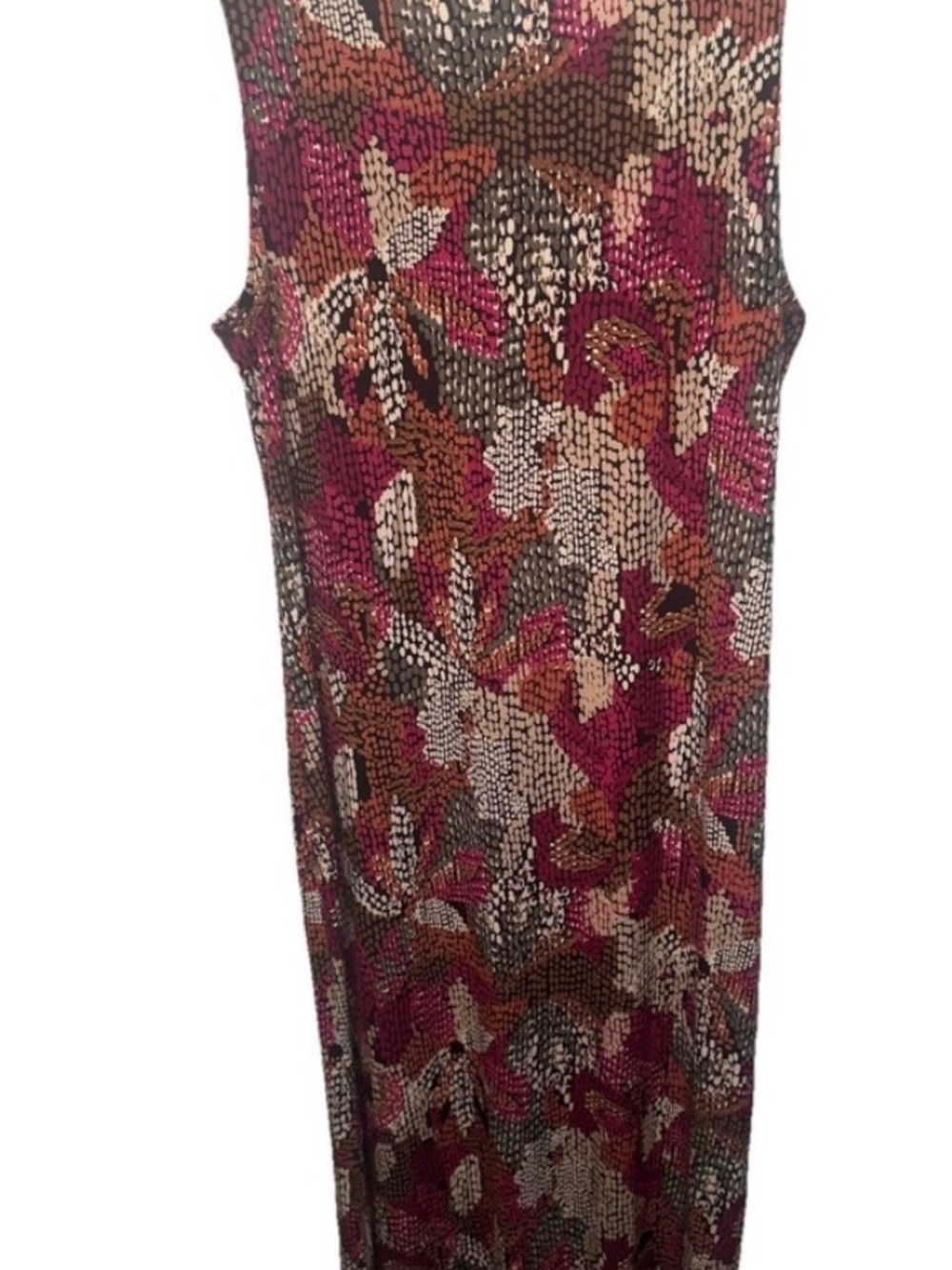 Chicos Colorful Sleeveless Slip Maxi Dress L (2) Resortwear Travel Vacation